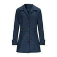 thumbnail image 4 of SwiftWear Womens Elegant Single Breasted Trench Coat Mid-Thigh Winter Jacket Work Office Pocketed Outwear for Fall and Spring, 4 of 9