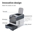 thumbnail image 3 of Foldable Enclosed Cat Litter Box With Cover, Easy Cleaning And Anti-Splashing Cat Litter Drawer With Plastic Scoop, Portable And Easy To Install Cat Toilet With Lid, Pet Toilet, 3 of 4