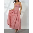 thumbnail image 5 of Yunliwuli Women Summer Sleeveless Dress Casual Plaid Print Ruffle Party Dress for Cocktail Beach Club Streetwear, 5 of 10