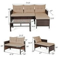 thumbnail image 2 of Gymax Ensemble de Meubles en Rotin 3 Pcs pour Patio Extérieur Canapé Sofa Ensemble en Osier, 2 of 10