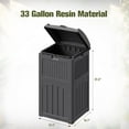 thumbnail image 3 of Librala  Lane 33 Gallon Outdoor Trash Can, Hideaway Garbage Bins with Tiered Lid, Waterproof Resin Outside Waste Bins for Patio, Outside Pool, Backyard and Deck (1, Gray), 3 of 7