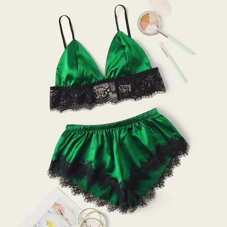 

Ykohkofe New Sexy Lace Lingerie Silk Underwear Sleepwear Underwear Pajamas Satin