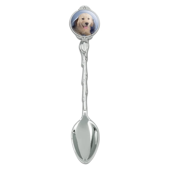 Golden Retriever Puppy Dog Wrapped in Blanket Novelty Collectible Demitasse Tea Coffee Spoon