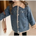 thumbnail image 6 of Boys Girls Sherpa Lined Denim Coat Jean Jacket Comfortable Soft Winter Thick Warm Tops Oversized Parka Outerwear (Blue,15-16 Years), 6 of 7