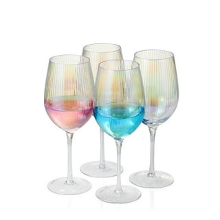 Minchun Champagne Glass Wine Glasses Bevel 2pcs Rainbow Colorful Color  Goblet 