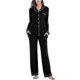 thumbnail image 1 of Women's Pajama Sets Lapel Soft Pajamas Long-sleeved Button-up Pajamas With Long Pants, 1 of 2