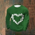 thumbnail image 1 of Ceisia Men's St. Patrick's Day Shamrock Heart Waffle Knit Top | Long Sleeve Crew Neck Casual Tee Gifts, 1 of 3