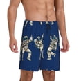 thumbnail image 2 of Wukai Disco party Astronaut Dancing Men’s Short Pajama Pants With Pockets Soft Sleep Pj Shorts for Men-4X-Large, 2 of 6