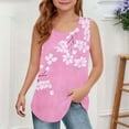 thumbnail image 3 of snilers Girls Tank Tops Scoop Neck Sleeveless Shirt Loose Fitted Basic Tees Cute Floral Print Summer Vests for 5-14 Years, 3 of 6