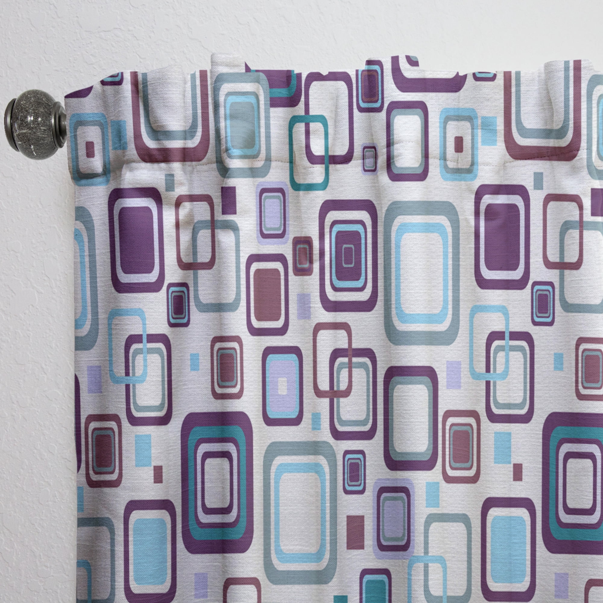 Designart 'Square Retro Design I' Mid-Century Modern Curtain Panel