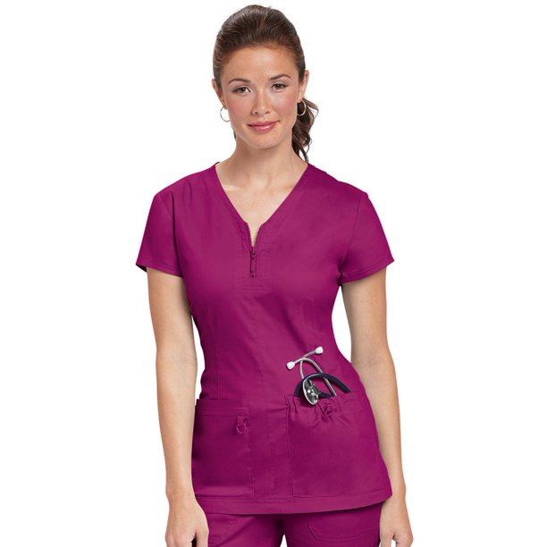 koi Designing Happiness koi women's stretch mackenzie figureflattering zipfront scrub top