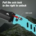thumbnail image 3 of FLISSA Folding Pocket Knife with Clip, Glass Breaker and Seatbelt Cutter, Survival Knife for Emergency Rescue Situations, EDC Knife for Tactical, Hunting, Camping, Unique Gifts for Dad, Father-Blue, 3 of 9