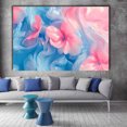thumbnail image 2 of Mudket Canvas Wall Art Framed Ready to Hang, Pink Blue Ink Orchid Flower Canvas Print, Vibrant Floral Wall Decor Artwork for Bedroom Kitchen Office, Bloom Abstract Pictures - 12"L x 8"W, 2 of 10