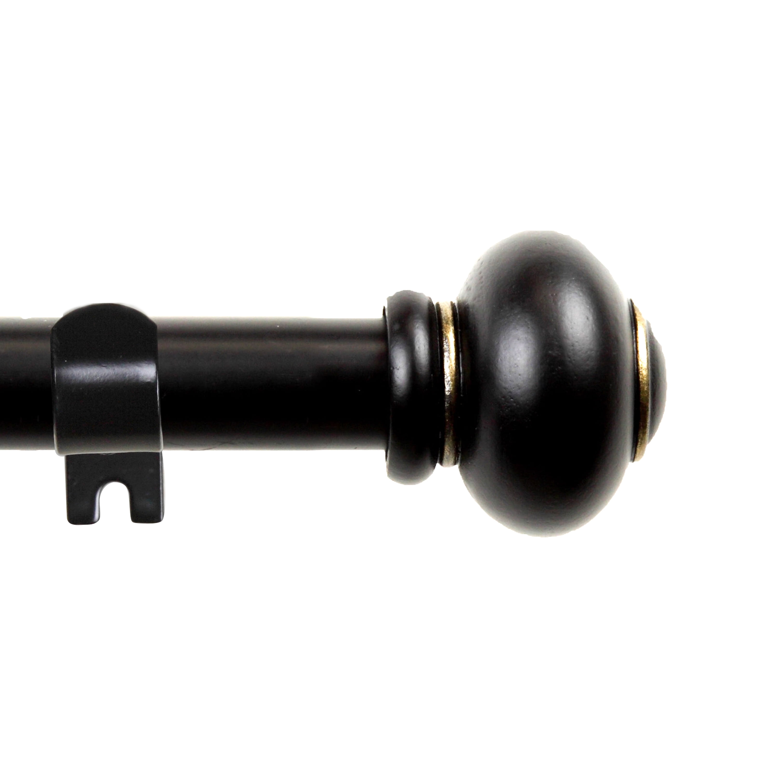 Central Design Products Steel 0.63" Modern Single Curtain Rod, Black