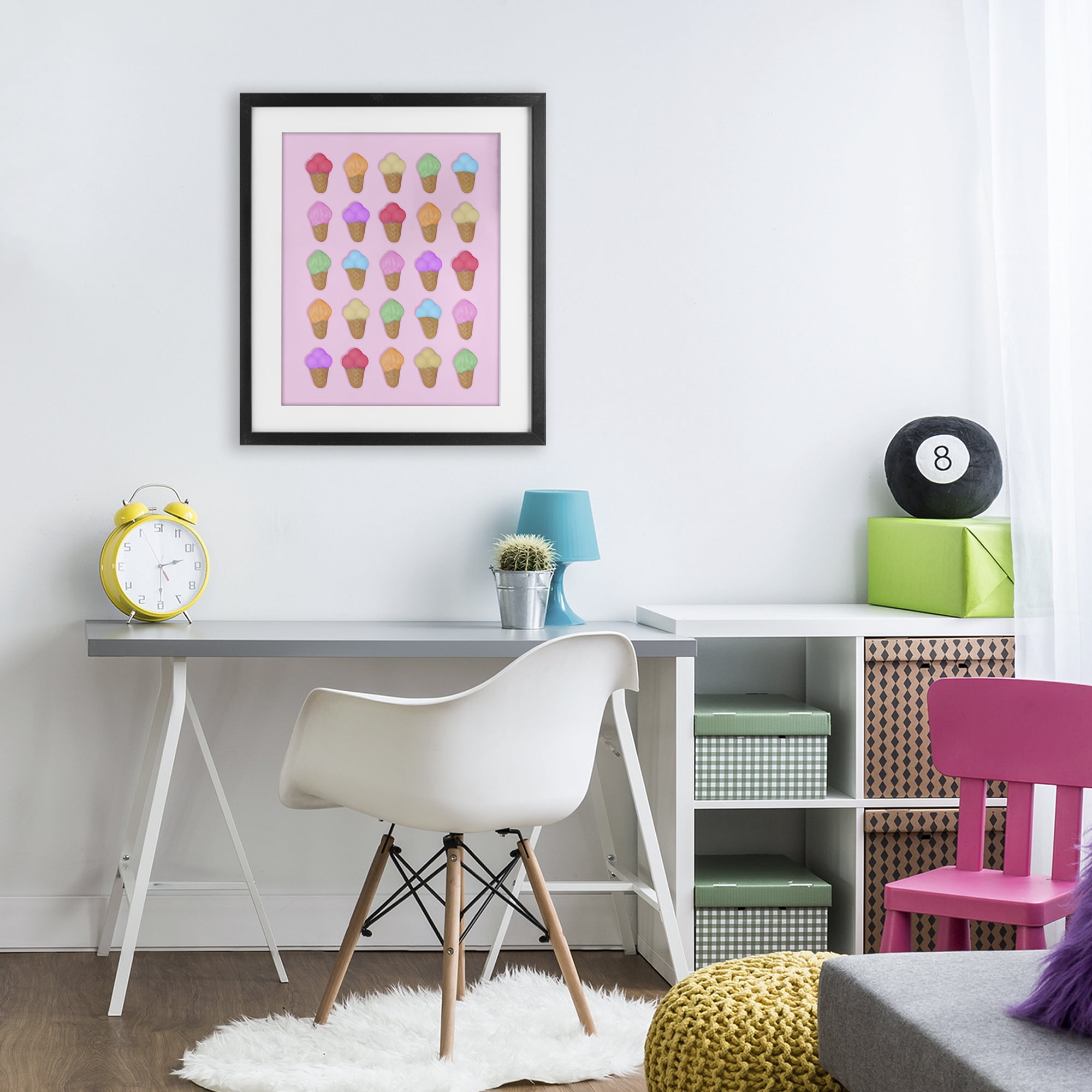 Stupell Industries Ice Cream Shaped Candies Black Framed Print Under Glass, design by LISH Creative