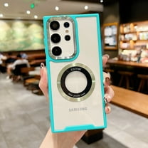 Clear Magnetic Phone Case for Samsung Galaxy A54 5G Compatible with MagSafe Wireless Charging, Hard PC Soft Silicone Drop Protective,Anti-Scratch Clear Back for Galaxy A54 5G, Green