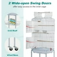 thumbnail image 6 of CL.HPAHKL 64-inch Large Bird Cage Play Open Top Design, Metal Parakeet Cage with Rolling Stand & Bottom Tray for Parakeet Lovebirds Ringneck Cockatiels Parrot Cage, White, 6 of 7