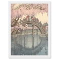 thumbnail image 1 of Painting Japanese Garden Kameido Bridge Hiroshi Japan Artwork Framed Wall Art Print A4, 1 of 4