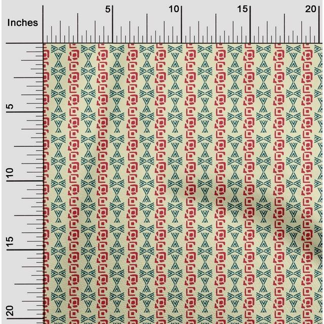 oneOone Tissu en Coton Flex Imprimé Géométrique au Mètre 40 Pouces de Large