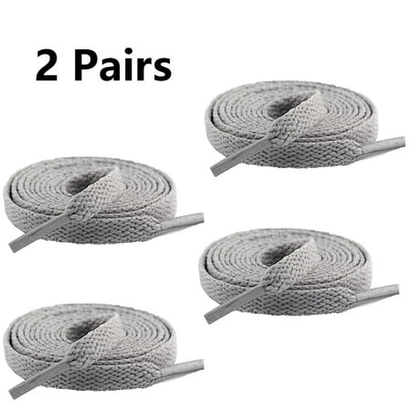 QUTETN 2 Pair Flat Shoe laces Wide Shoelaces for Athletic Running Sneakers Shoes Boot Strings Layer Shoe Laces for Sneakers Thick Flat Sneakers Shoelaces