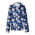 thumbnail image 4 of WCMZJ Women's Shirts Floral Print Button Down Shirt Fashion 2025 Lightweight Long Sleeve Blouse Spring Summer Casual Tunic Tops Blue 2XL, 4 of 4