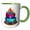 Green/White, variant on 3drose, Colorful and Fun Two Layer Cake Illustration, 11oz Magic Transforming Mug