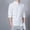 White, variant on Bcfgryg Men's casual fashion solid color linen stand collar long sleeve slim fit T-shirt Slim Fit Dress Shirts Men Green