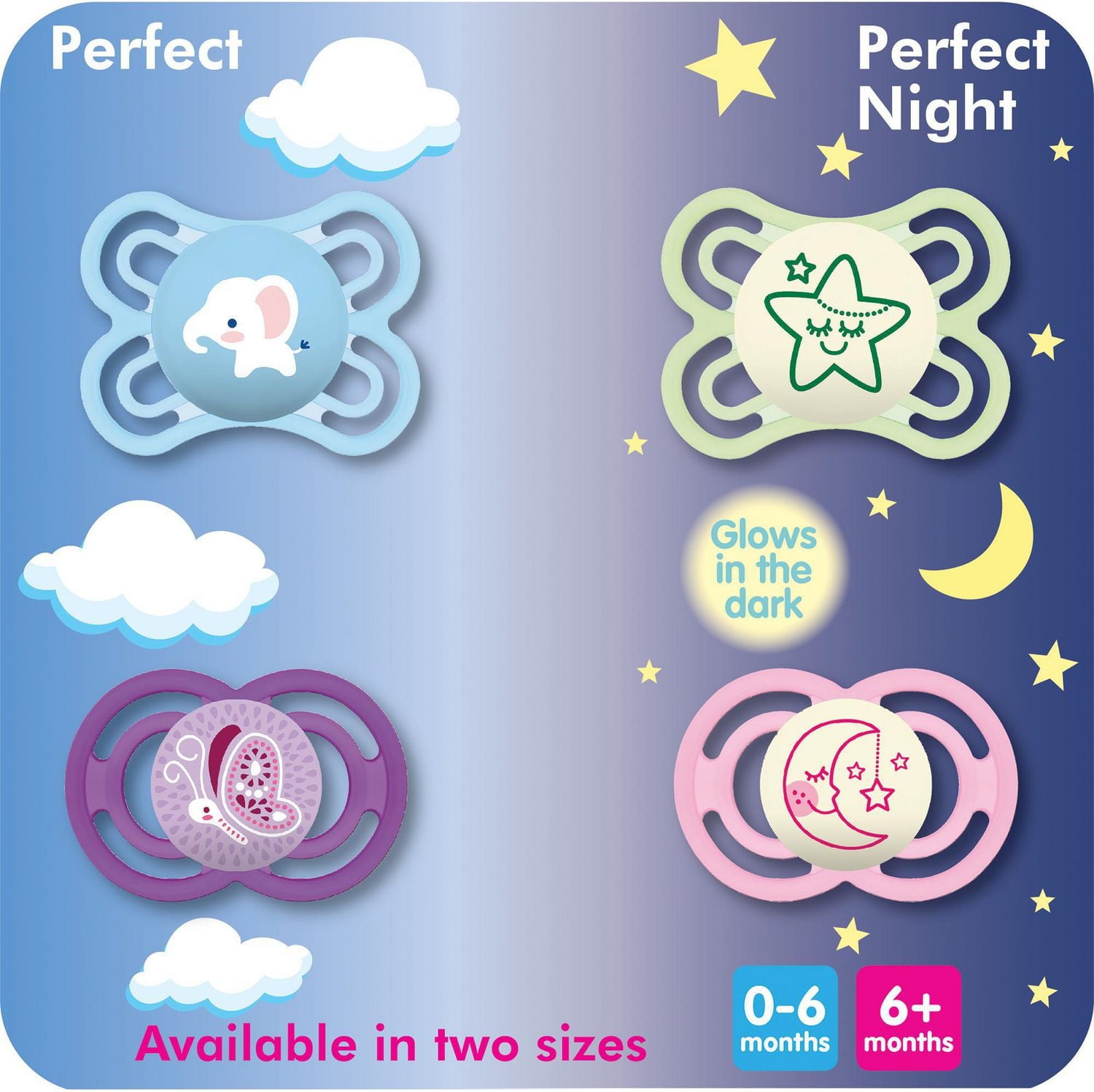 MAM Perfect Pacifiers, Orthodontic Pacifiers (2 pack) MAM Pacifiers 6-Plus Months, Best Pacifier for Breastfed Babies, Unisex Pacifier