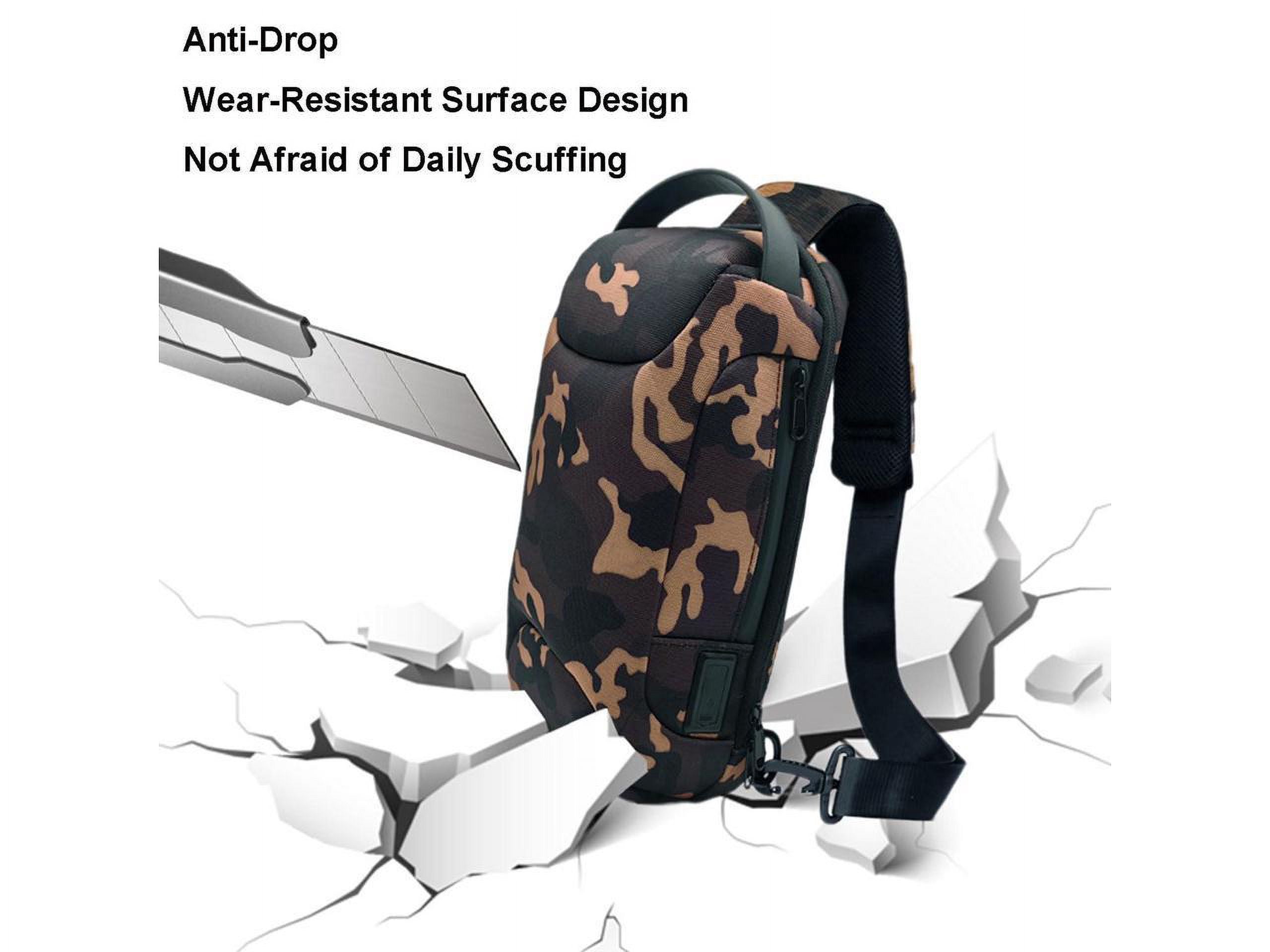 Sling Backpack USB Anti-Theft Waterproof Chest Daypack Casual Shoulder Bag for PlayStation Portal Remote Player/ Steam Deck LCD/OLED/Rog Ally/Rog ALLY X/Nintendo Switch