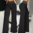 thumbnail image 2 of XIAONU Womens Pants Hollowed Out Utetheisa Kong Waistband Slim Fit Trousers Flared Pants pleasure Solid Color High Waisted Wide Leg Pants, 2 of 5
