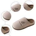 thumbnail image 3 of Memory Foam House Slippers for Women Comfy Warm Cotton Slippers Comfy Slip-On Warm Fuzzy Home Shoes Slipper Brown Size 8.5, 3 of 7