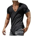 thumbnail image 1 of Styesk T-Shirts pour Homme Mode Décontractée Manches Courtes Imprimé Col en V Chandail T-Shirt Blouse, 1 of 5