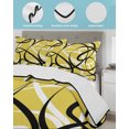 thumbnail image 4 of Yellow Geometric Queen Size Down Alternative Comforter, Lightweight Comforter Quilt Bedding Set with Pillow Shams Farmhouse Abstract Black White Striped All Seasons Bed Comforter Duvet Insert 90"x96", 4 of 7
