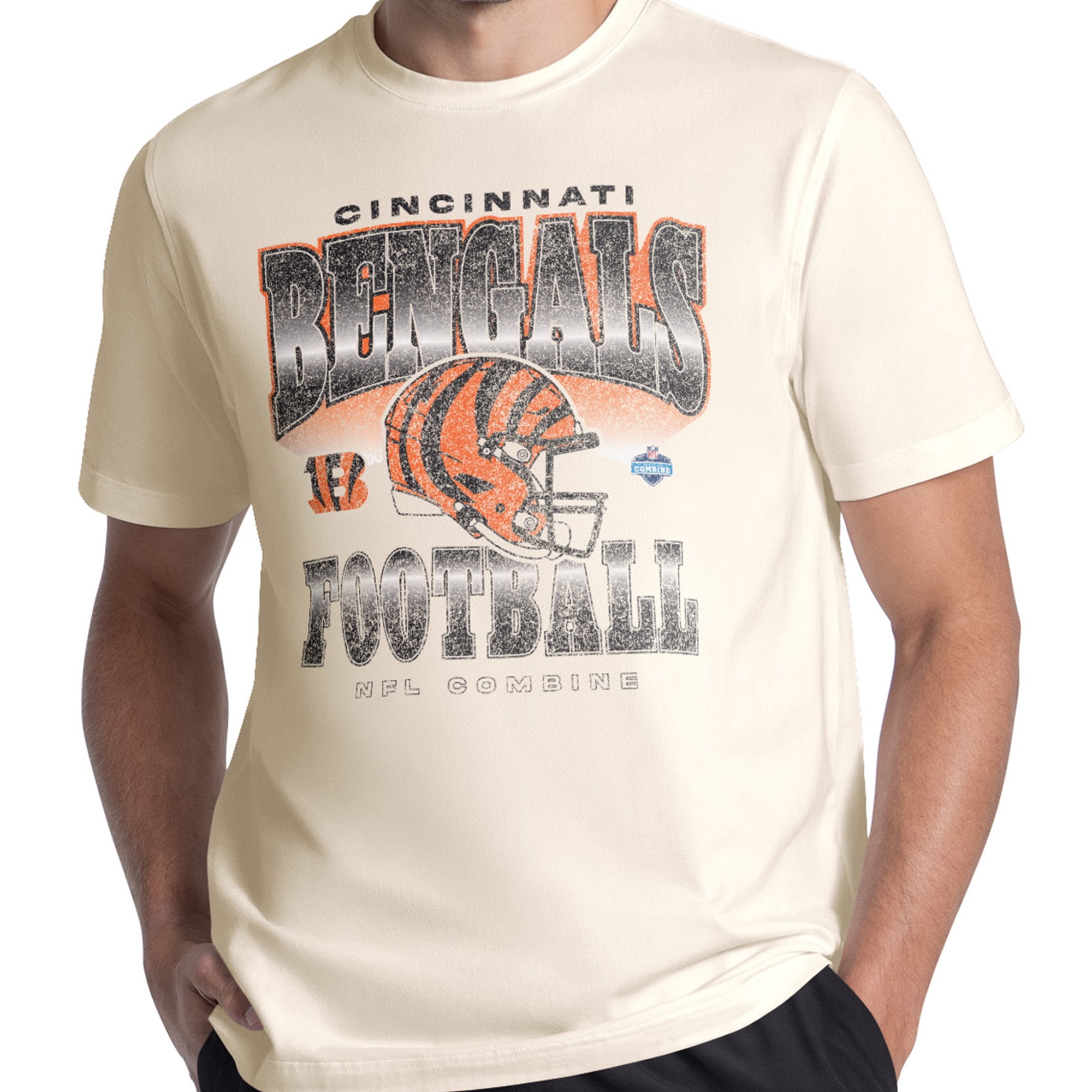 Cincinnati Bengals Men's NFL Combine Faded Fashion Short Sleeve T-Shirt