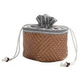 thumbnail image 4 of FUEENIRVA Travel Tea Cup Holder Bag Cotton Linen Drawstring Pouch Portable Storage for Tea Set, 4 of 8