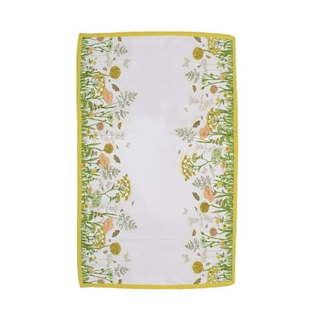 Kaemingk Tea Garden Cream and Yellow Butterfly and Flower Table Runner 16  x 54