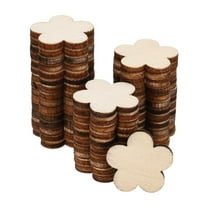 20mm Wooden Flowers, 50 Pack Unfinished Wood Flowers Blank Wooden Cutouts
