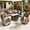 Black, variant on Toject Patio Furniture 8 Pieces All Weather Wicker Patio Conversation Set with Solar Powered Coffee Table Outside Furniture Outdoor Sectional with Swivel Chairs for Backyard, Navy Blue