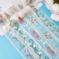 thumbnail image 3 of 5 rollos de 10 yardas de cinta de tul transparente de organza con bordado floral, diseño vintage de flores, hojas y enredaderas, borde de encaje, cintas decorativas, 3 of 8