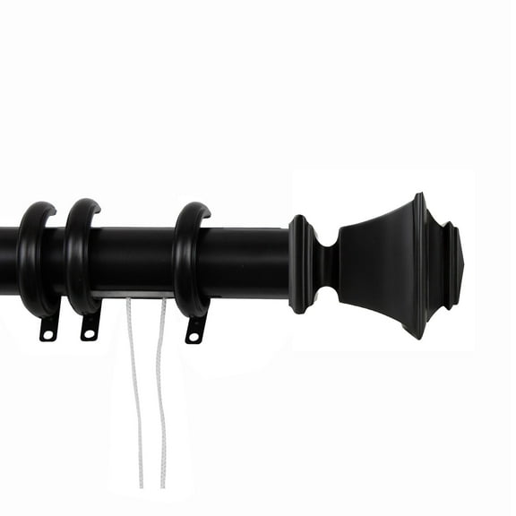 Contemporary Home Living 56.5" Black Decorative Traverse Rod with G-Shaped Rings