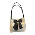 thumbnail image 2 of Bolso de hombro de paja tejida para mujer | Bolso tote de hierba | Bolso bandolera informal con lazo | Bolso de playa ligero y transpirable para viajes y compras de verano, 2 of 6