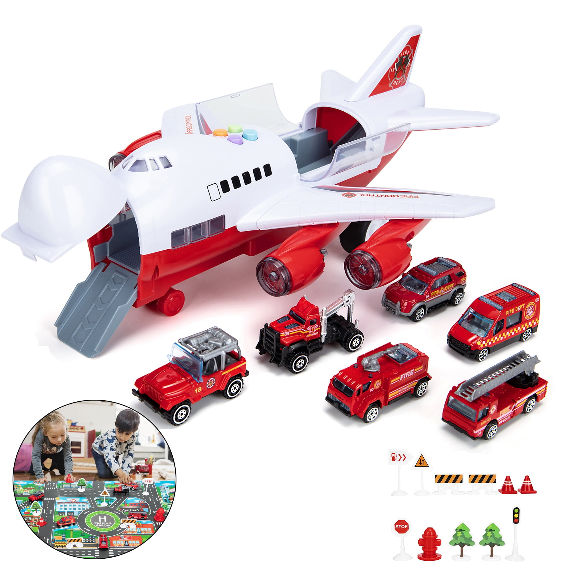 YouLoveIt Kid Airplane Car Toys Set Educational Vehicle Car Toy Set