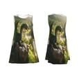 thumbnail image 7 of Picia Deep Forest Stone Green Dragon Print Women’s Sleeveless Midi Swing Dress – A-Line Pleated Tank Sundress, Comfortable and Flowy T-Shirt Dress, 7 of 7