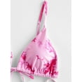 thumbnail image 5 of ZAFUL for Women Tie Dye Padded String Bikini Swimsuit Hot Pink S, 5 of 6