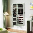 thumbnail image 2 of Barara King Jewelry Organizer,Jewelry Armoire,Wall and Door Mounted Mirrored Jewelry Cabinet with Lights-Green, 2 of 10