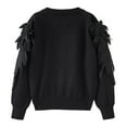 thumbnail image 4 of Girl Sweatshirts Long Sleeve Girls Black Sweatshirt Crewneck Cardigans Tops Warm Fall Winter Clothes Girls Clothes Size 5-6 Years, 4 of 5