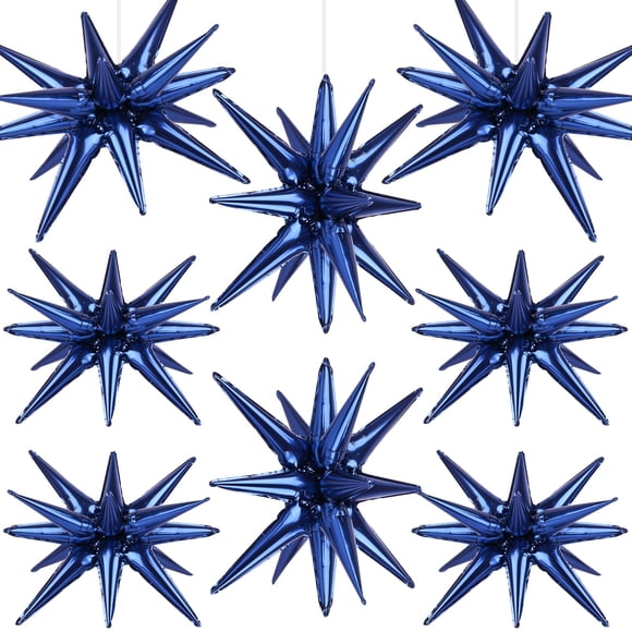 Globos de foil estrella azul marino Wrbin, 8 piezas, 27/22"
