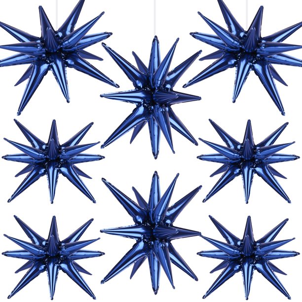 Globos de foil estrella azul marino Wrbin, 8 piezas, 27/22"