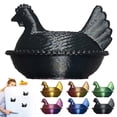 thumbnail image 6 of 1PC Vintage Glass Hen on Nest Dish with Lid, on Nest Glass Dish, Glasses Candy Dishs with Lid -Shaped Chicken Fruit Bowl, Chicken Decor, for Home,Tabletop Decor, 6 of 9