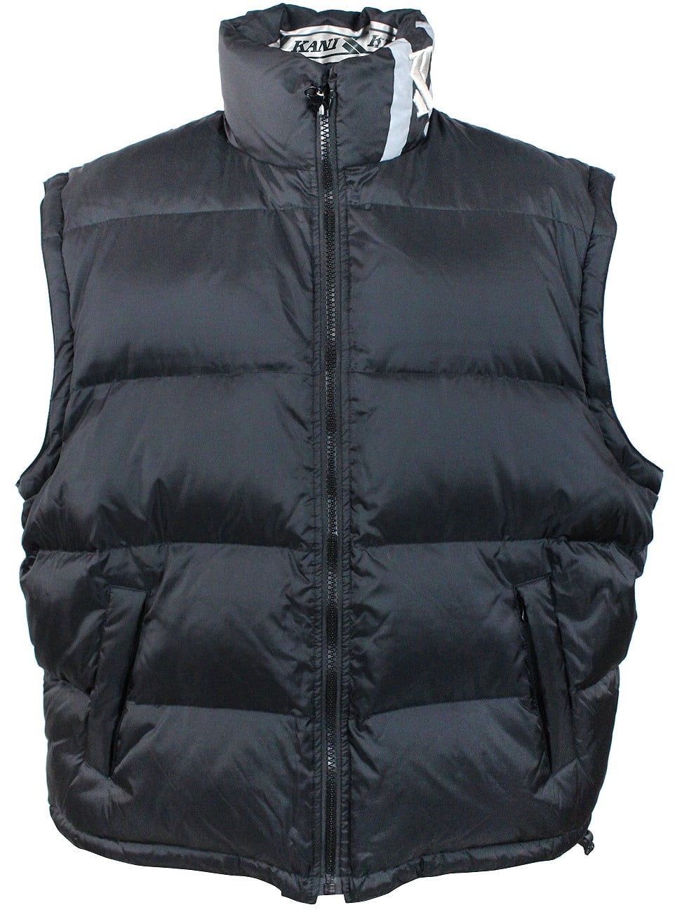 Karl Kani Insulted Puffy Reversible Men's Jacket Vest with Sleeves Black Silver Walmart.com